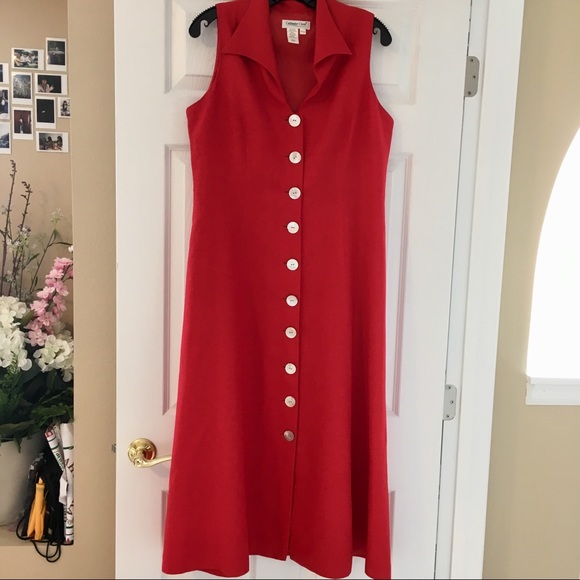 Coldwater Creek Dresses & Skirts - NWOT red linen blend dress sz 14p